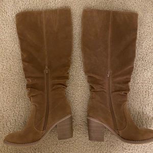 Brown suede boots